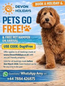 Devon Holidays Pets Go Free Poster